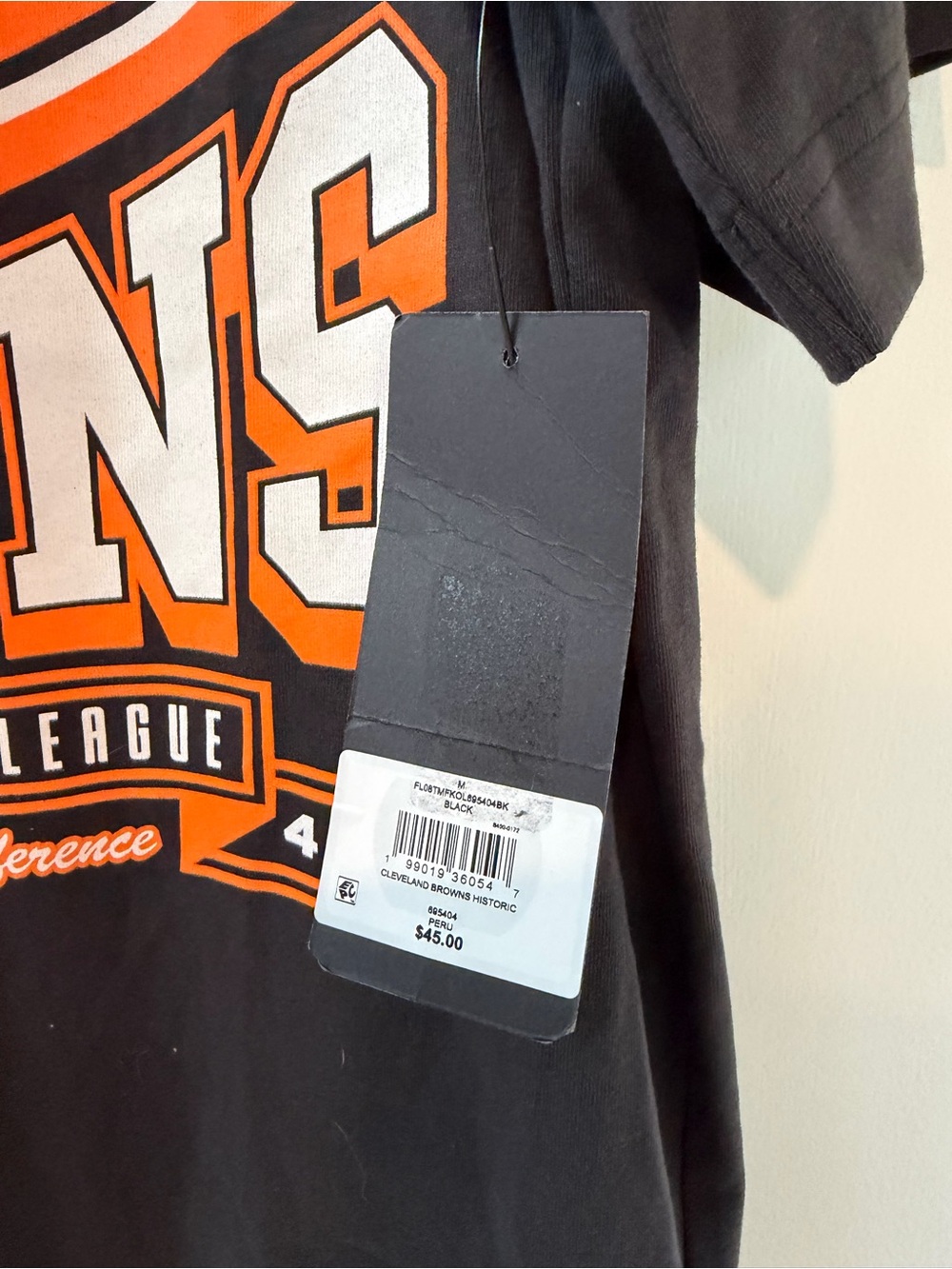 NWT ‘47 Brand Cleveland Browns Men's Black & Orange Graphic Tee Size Medium - Picture 3 of 5